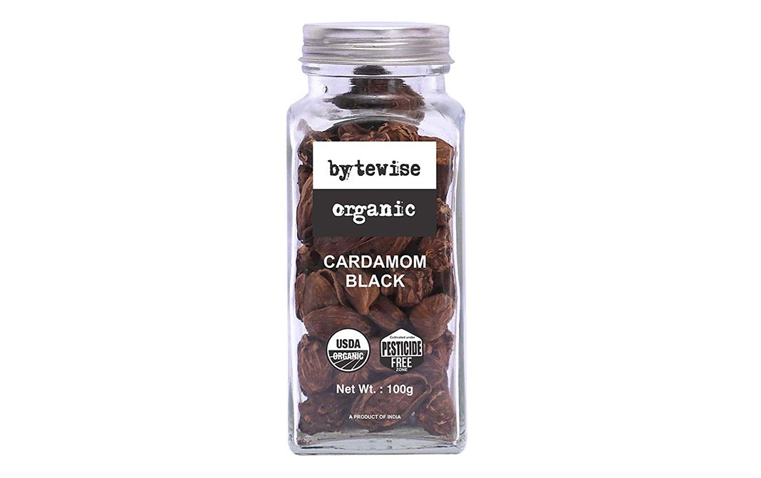 Bytewise Organic Black Cardamom    Bottle  100 grams